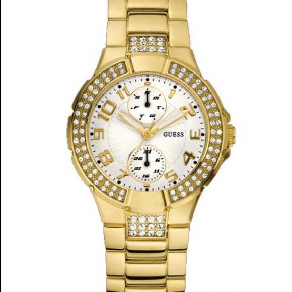Guess Women Gold Band Watch - Picture 1 of 8